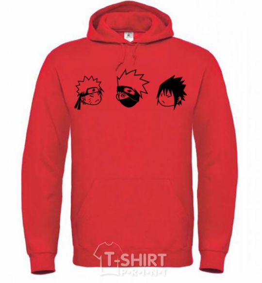 Men`s hoodie Naruto sasuke kakashi bright-red фото