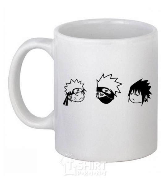 Ceramic mug Naruto sasuke kakashi White фото