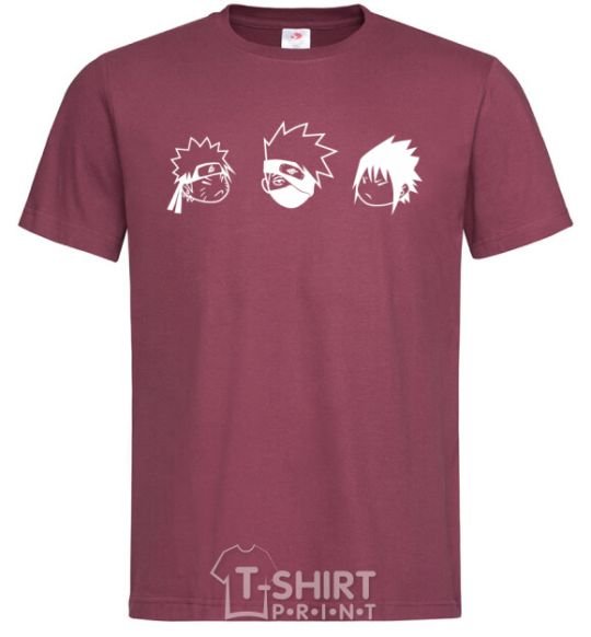 Men's T-Shirt Naruto sasuke kakashi burgundy фото