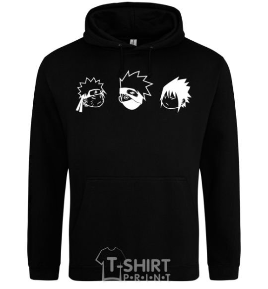 Men`s hoodie Naruto sasuke kakashi black фото