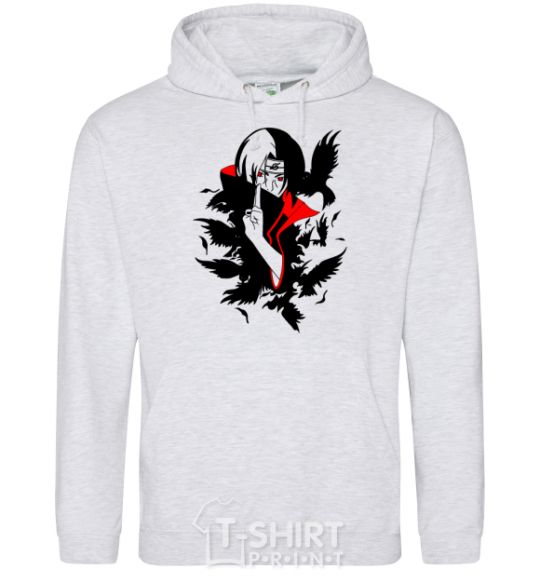 Men`s hoodie Akatsuki Itachi sport-grey фото