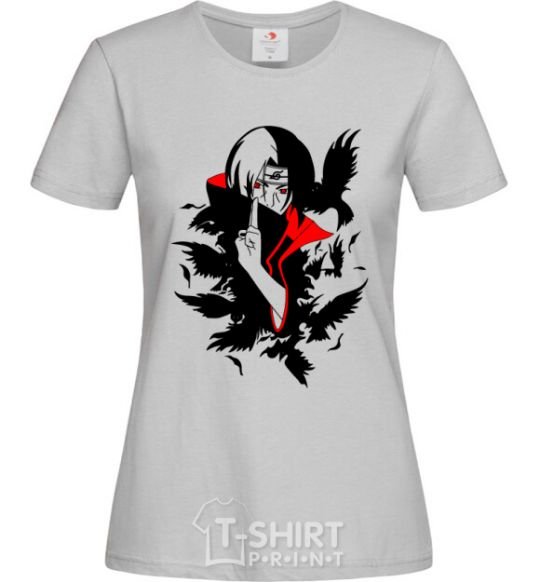 Women's T-shirt Akatsuki Itachi grey фото