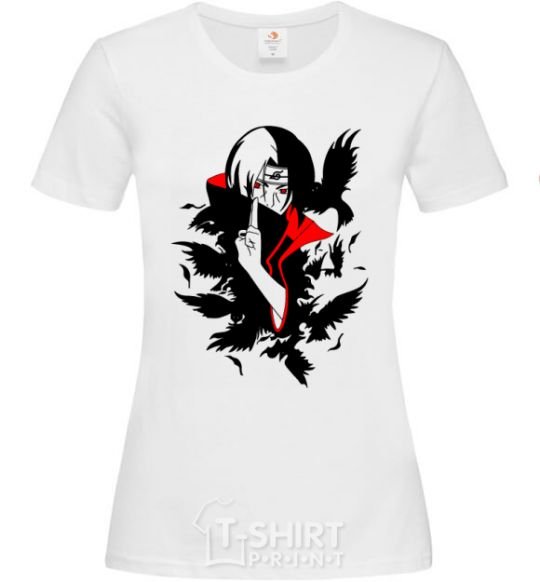 Women's T-shirt Akatsuki Itachi White фото