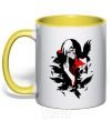 Mug with a colored handle Akatsuki Itachi yellow фото