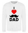 Sweatshirt I love dad's mustache White фото