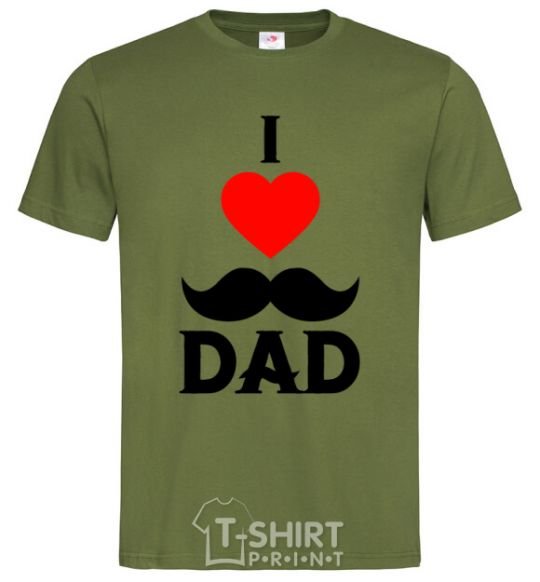 Men's T-Shirt I love dad's mustache millennial-khaki фото