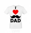 Men's T-Shirt I love dad's mustache White фото