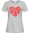 Women's T-shirt Rose heart grey фото