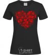 Women's T-shirt Rose heart black фото