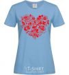 Women's T-shirt Rose heart sky-blue фото