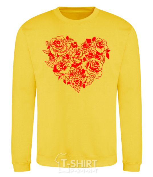 Sweatshirt Rose heart yellow фото