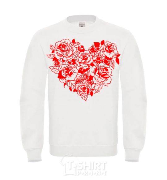 Sweatshirt Rose heart White фото