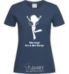 Women's T-shirt Warning it is a girl party navy-blue фото