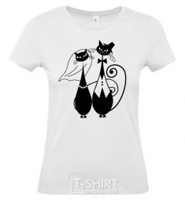 Women's T-shirt Wedding cat White фото
