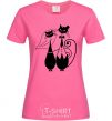 Женская футболка Wedding cat Ярко-розовый фото