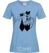 Женская футболка Wedding cat Голубой фото