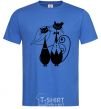 Men's T-Shirt Wedding cat royal-blue фото