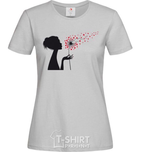 Women's T-shirt Love dandelion grey фото