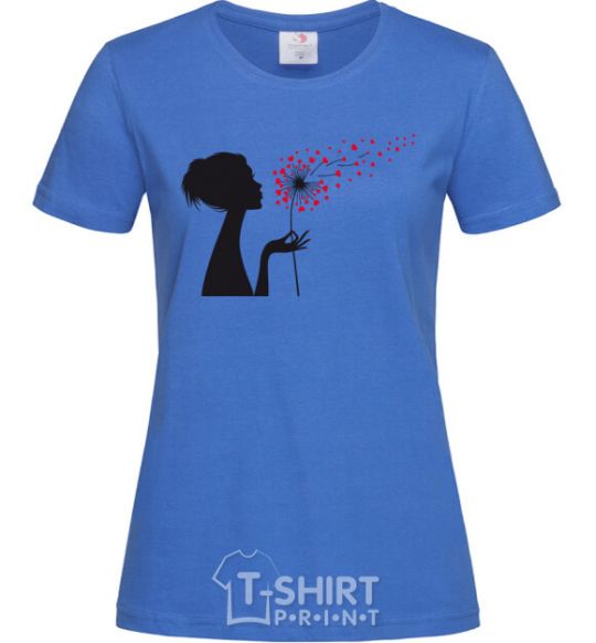 Women's T-shirt Love dandelion royal-blue фото