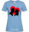Женская футболка Возлюбленная пара силуэт Голубой фото