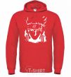 Men`s hoodie Naruto kakashi silhouette bright-red фото