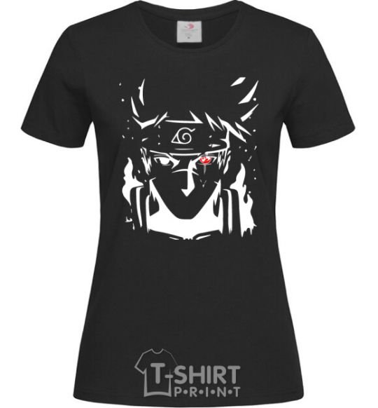 Women's T-shirt Naruto kakashi silhouette black фото