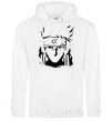 Men`s hoodie Naruto kakashi silhouette White фото