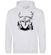 Men`s hoodie Naruto kakashi silhouette sport-grey фото