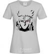 Women's T-shirt Naruto kakashi silhouette grey фото