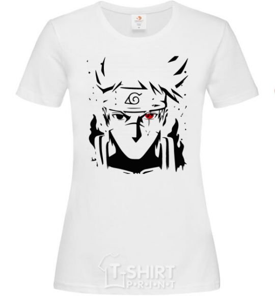 Women's T-shirt Naruto kakashi silhouette White фото