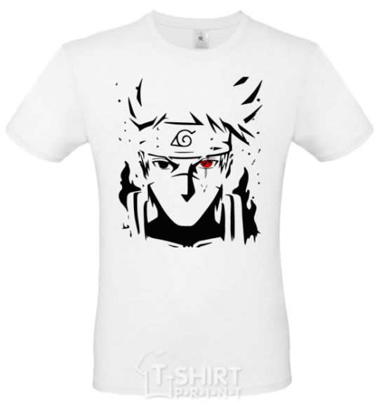 Men's T-Shirt Naruto kakashi silhouette White фото