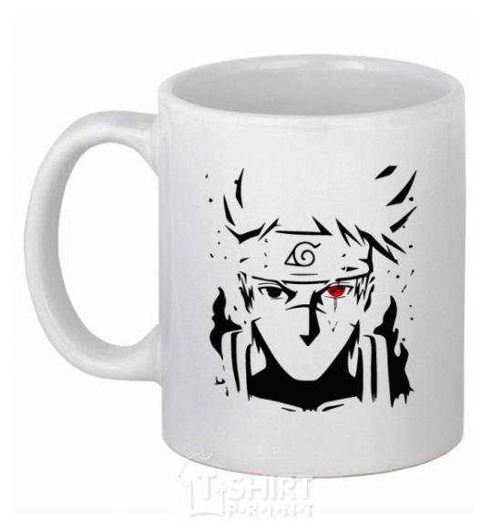 Ceramic mug Naruto kakashi silhouette White фото
