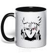 Mug with a colored handle Naruto kakashi silhouette black фото