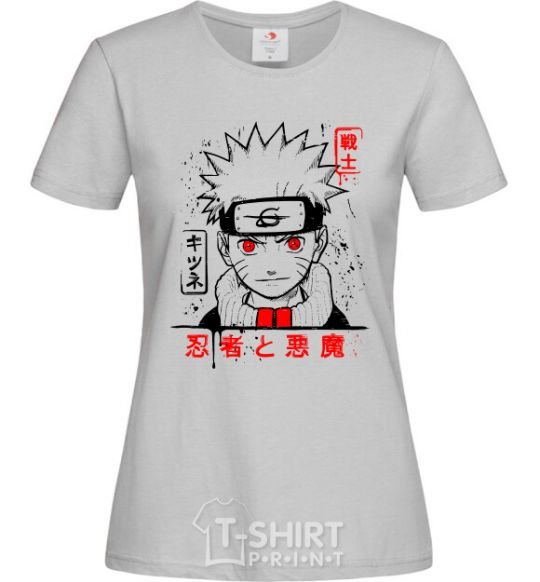 Women's T-shirt Naruto characters grey фото