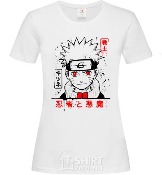 Women's T-shirt Naruto characters White фото