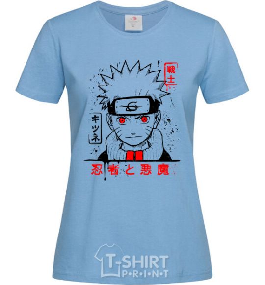 Women's T-shirt Naruto characters sky-blue фото