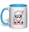 Mug with a colored handle Naruto characters sky-blue фото