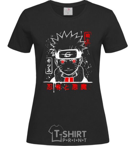 Women's T-shirt Naruto characters black фото