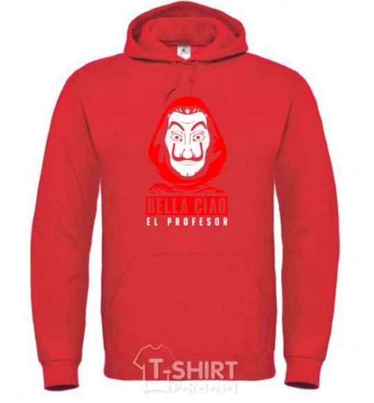 Men`s hoodie Bella ciao Paper House bright-red фото