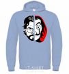 Men`s hoodie Professor Salva's paper house sky-blue фото