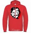 Men`s hoodie Professor Salva's paper house bright-red фото