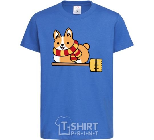 Kids T-shirt Corgi potter gryffindor royal-blue фото