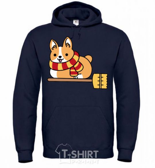 Men`s hoodie Corgi potter gryffindor navy-blue фото