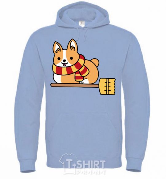 Men`s hoodie Corgi potter gryffindor sky-blue фото