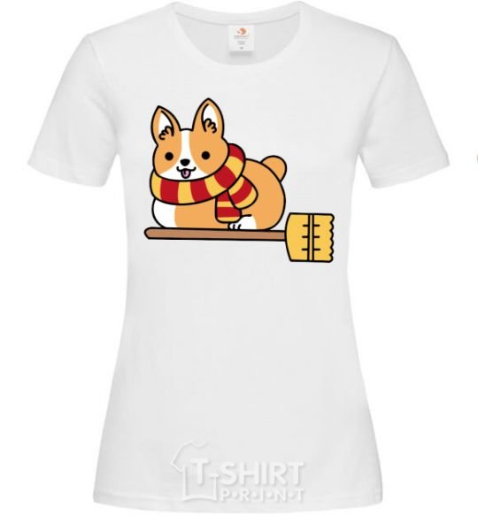 Women's T-shirt Corgi potter gryffindor White фото