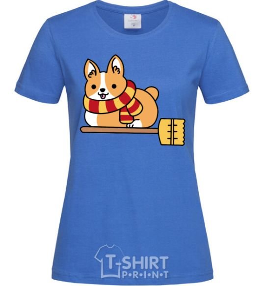 Women's T-shirt Corgi potter gryffindor royal-blue фото