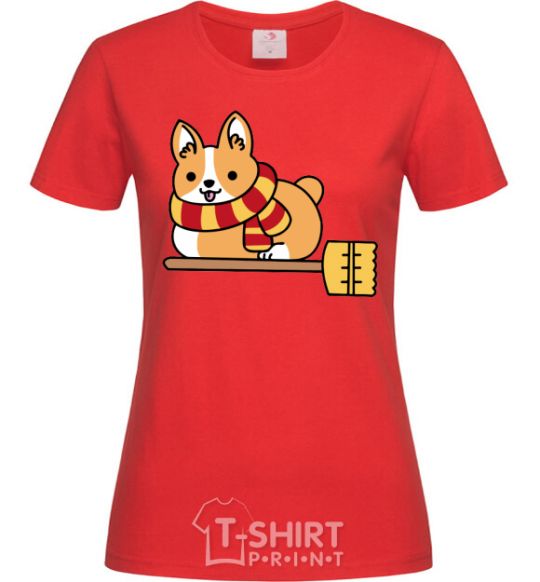 Women's T-shirt Corgi potter gryffindor red фото