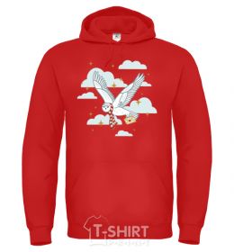 Men`s hoodie Harry Potter Owl bright-red фото