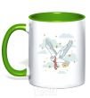 Mug with a colored handle Harry Potter Owl kelly-green фото