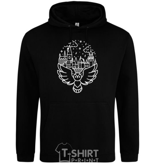 Men`s hoodie Hogwarts owl black фото